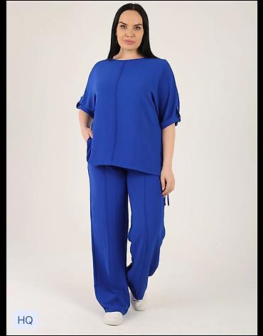 pull and: Брючный костюм, Прямые, Made in KG, Вискоза, Лето — 6