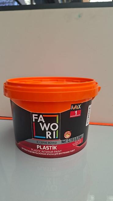 plastic: Водоэмульсионная краска, Fawori, Для внутренней работы, 3 кг, Матовая, Турция — 1