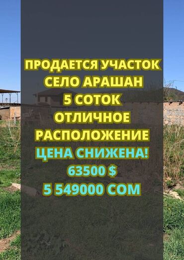 продаю в связи переездом: 5 соток, Курулуш, Кызыл китеп, Сатып алуу-сатуу келишими
