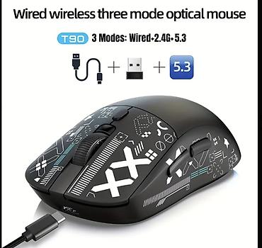 bluetooth mouse: T90 üç rejimli optik mouse - Bağlantı: 3 rejim – USB simli, 2.4 GHz — 4