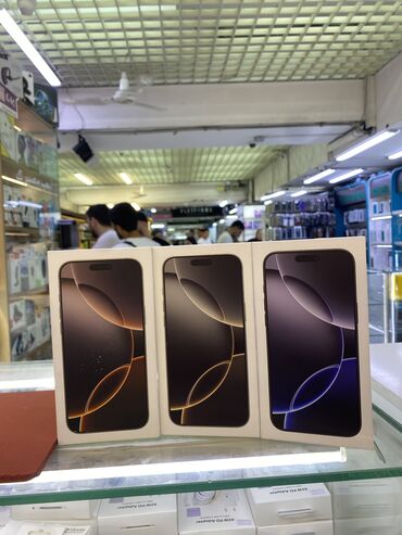 телик бу: IPhone 16 Pro Max, Жаңы, 256 ГБ, Desert Titanium, Коргоочу айнек, Каптама, Кабель, Бөлүп төлөө менен, 100 %