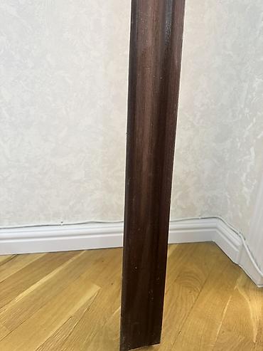 şpon: Qəhvəyi rəngli taxta masa/dəbədəbə ayağı - Material: bərk ağac (tünd — 1