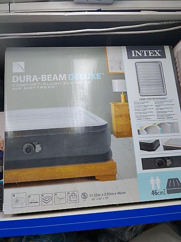queen: Надувной матрас Intex Dura-Beam Deluxe Comfort-Plush Elevated (с — 1