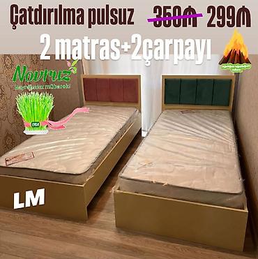 novruz şamı: İki ədəd tək nəfərlik çarpayı və iki ədəd matras dəsti. - Komplekt: 2 — 1