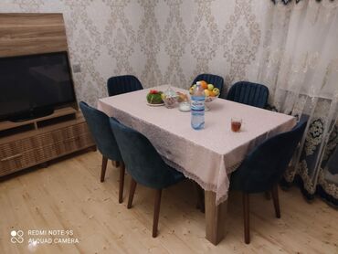 Masa və oturacaq dəstləri: Qonaq otağı üçün, Yeni, Dördbucaq masa, 6 stul, Azərbaycan