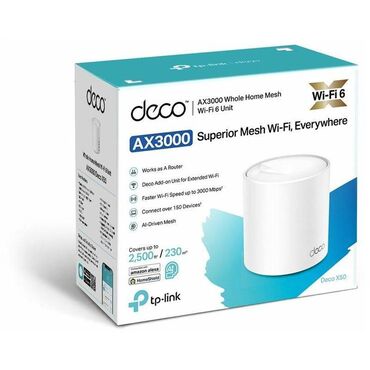 ежемесячно: Беспроводная MESH-система Wi-Fi TP-Link Deco X50(1-pack), MU-MIMO