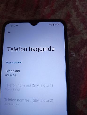 Redmi: Redmi A3, 128 GB, rəng - Yaşıl, Sensor — 10