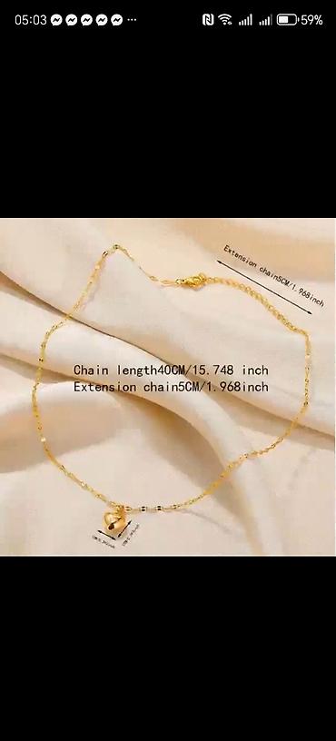 Setovi nakita: Komplet nakita – zlatna boja, motiv srca Sadrži: - Ogrlicu sa — 9