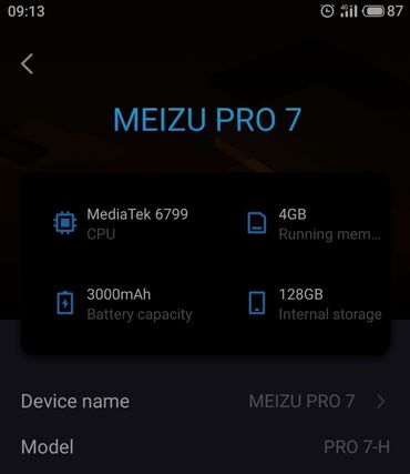 купить самсунг а11 бу: Meizu Pro 7, Колдонулган, 128 ГБ, түсү - Кара, 2 SIM