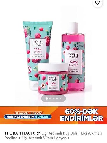 dus geli: THE BATH FACTORY “Dolce Lychee” bədən qulluğu seti Məhsullar: - Lyçi — 1