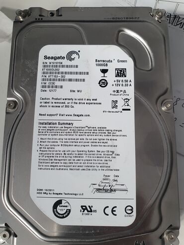 жесткий диск на компьютер: Накопитель, Б/у, Seagate, HDD, 1 ТБ, 3.5", Для ПК