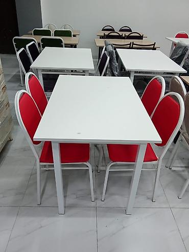 masa kafe: Stullar ilə, Düz masa, 4 nəfər, Azərbaycan, 3 il zəmanət, Kredit yoxdur, Pulsuz quraşdırılma — 6