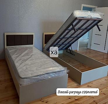 Bazalı tək nəfərlik çarpayı - Ölçü: 199 sm x md (şəkildə göstərilən
