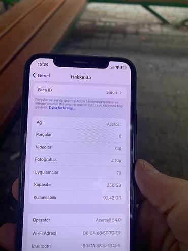 apple x: IPhone X, 256 GB, Qara, Qırıq — 1