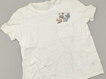 białe letnie bluzki damskie: T-shirt, H&M, M, stan - Dobry
