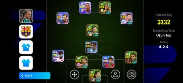 бу телефоны: EFootball PES 2021 mobil oyununda güclü heyət. Komanda gücü 3132 olan