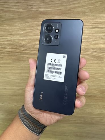 телефоны бу редми: Redmi, Redmi Note 12, Колдонулган, 128 ГБ, түсү - Кара, 2 SIM