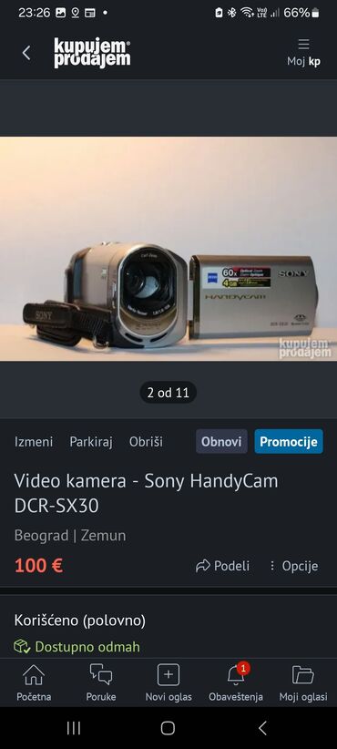 sony slusalice: Video kamera - Sony HandyCam DCR-SX30