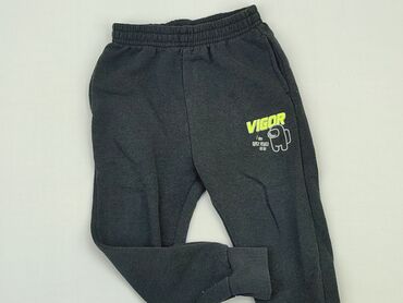 czarne szerokie spodnie z wysokim stanem: Spodnie dresowe, 5-6 lat, 110/116, stan - Dobry