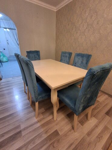 Təmir və tikinti: Qonaq otağı üçün, Yeni, Açılan, Kvadrat masa, 6 stul