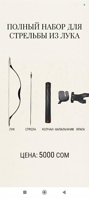 Полный набор для стрельбы из лука Состав: - Лук - Стрела - Колчан -