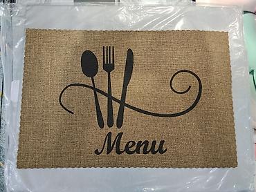 тейбл тент а5: Салфетка/подставка под тарелку с принтом «Menu» - Материал: плотная — 1