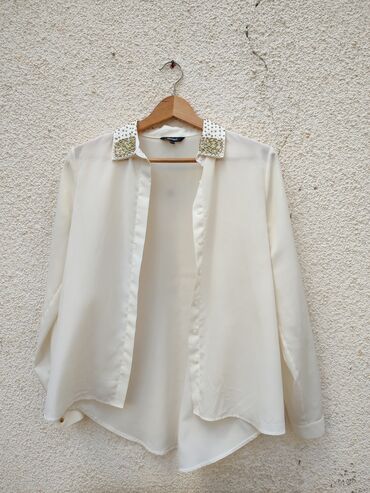 ballary bluze: S (EU 36), Polyester, Single-colored, color - White