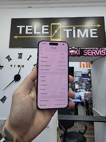 ucar iphone: IPhone 15 Pro, 128 GB, Black Titanium, Zəmanət, Simsiz şarj, Face ID — 2