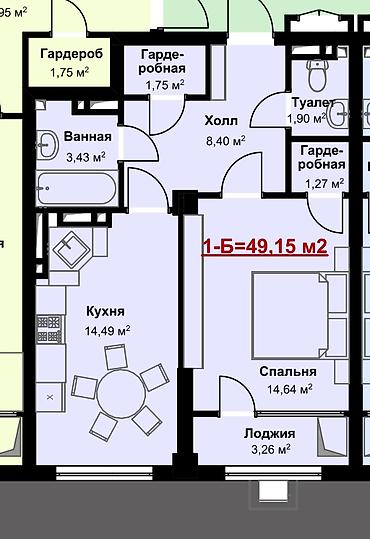 в посёлке манас: 1 комната, 50 м², Кок-Жар ж/м Элитка, 9 этаж, ПСО (под самоотделку) — 2