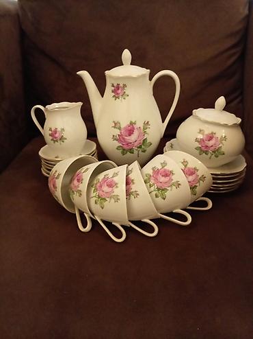 Çay dəsti, rəng - Ağ, Farfor