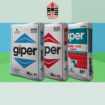 giper suvaq: Astar, üzlük, suvaq "giper" gi̇per astar - daxili səthlərdə beton