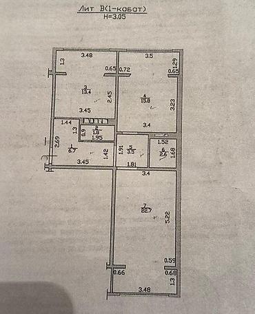 66: 2 комнаты, 66 м², Тунгуч мкр 1 этаж — 9