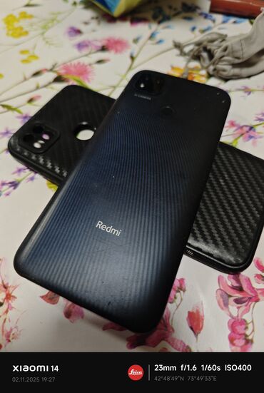 микрофон ош: Redmi, Redmi 9C, Колдонулган, 64 ГБ, түсү - Кара, 2 SIM