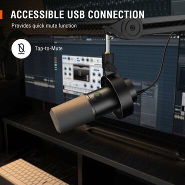 Геймпады (Джойстики): FIFINE -K688 USB/XLR динамический микрофон с амортизирующим