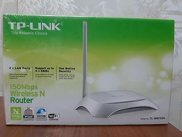 tp link router qiymeti: TP-LINK ROUTER Wi-Fi sürəti: 150 mbit/s Portların sayı: 2 Antenlərin — 1