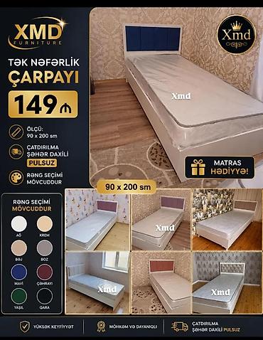 bambuk dosek: XMD Furniture – tək nəfərlik çarpayı - Ölçü: 90 x 200 sm - Şəhər — 1