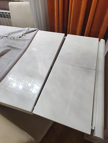 mdf panel: Tək srullar 6 ədədi 150m. Ağ yemək otağı dəsti - Tərkib: 1 ədəd masa — 6