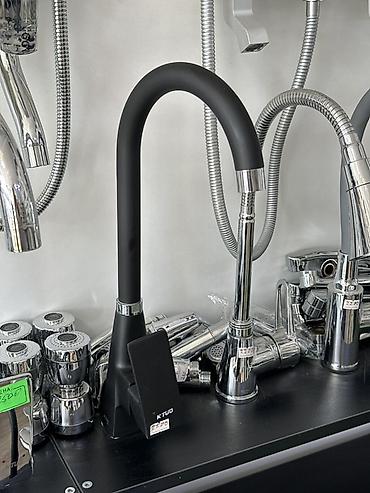 Смесители: Смеситель для кухни K-TUD с высоким изливом - Цвет: матовый черный с — 1