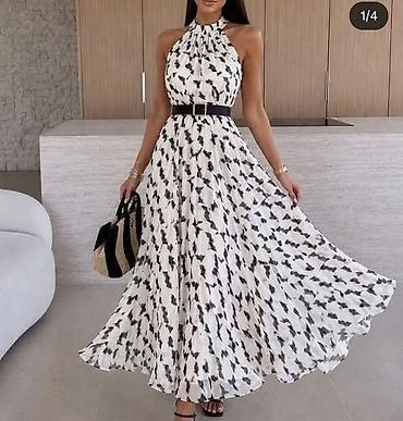 modaperi collection: Haljina maxi dužine sa halter izrezom i printom. - Elegantna duga — 1