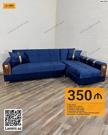 Künc divan – La Mini (Kod: 2239) - Ölçülər: 260 × 160 sm - Mexanizm