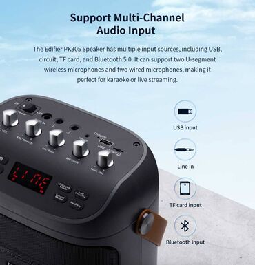 Karaoke: Edifier PK305 Mikrofonlu Portativ Multimedia Bluetooth Dinamik / -da lalafo.az — 5 Karaoke: Edifier PK305 Mikrofonlu Portativ Multimedia Bluetooth Dinamik / — 5