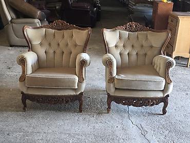 Stilske garniture: Barokni salonski komplet – trosed + 2 fotelje - Elegantan set u — 11