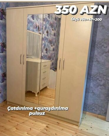 koridorda qarderob: Гардеробный шкаф, Новый, 3 двери, Распашной, Прямой шкаф, Азербайджан