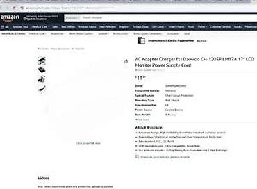 Adapteri i punjači za laptop: AC adapter / punjač za LCD monitor Daewoo CH-1205P, LM17A 17" - Tip — 12