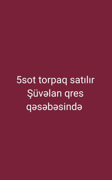 suvelanda torpaq satilir: Şüvəlan qəs. 9 otaq, 5 kv. m, Kredit yoxdur