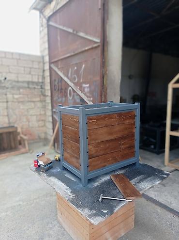pustə agaci satilir: Metal karkaslı taxta dekorativ gülbəçə/qutu - Material: qalın divarlı — 7