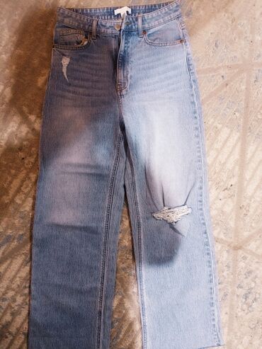 джинсы рваные женские: Түтүк, H&M, Корея, Бели өйдө, Жыртылган