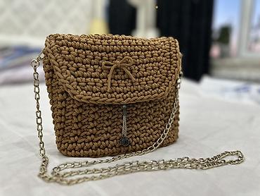 Дорожные сумки: Вязаные сумки ручной работы - Материал: плотный шнур/трикотажная — 1