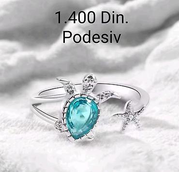 stradivarius s: Elegantni posrebreni podesivi prsten od hirurskog čelika sa žigom — 1