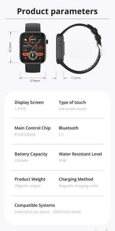 a95x f3 android tv box: COLMI P71 Pametni Sat - Nadgledanje Zdravlja IP68 🕰️💪 Boja: Crna 🖤